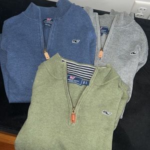 Vineyard Vines Boys Sweater Quarter Zip 1/4 Pullover Bundle Knit